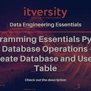Programming Essentials Python Database Operations Create Database And Users Table