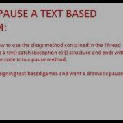 Java Pausing A Program