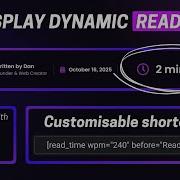 Show Read Time In WordPress Or Elementor Blog Posts Fully Customisable Shortcode