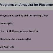 ArrayList Exercise For Placement