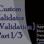 JSF Custom Validator JSF Validation Part 1 3