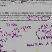 MCV4U 3 3 Optimization Problems Video 1