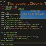Transparent Background Python Tkinter Clock Edited