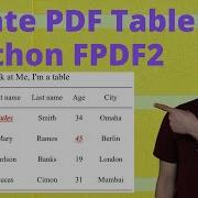 Создание таблиц PDF с помощью Python FPDF2
