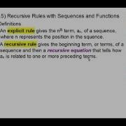 Recursive Rules With Sequences And Functions Section 12 5