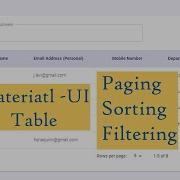 React Material UI Table With Paging Sorting And Filtering