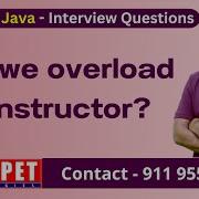 Can We Overload Constructor In Java By Srinivas Ameerpet Technologies