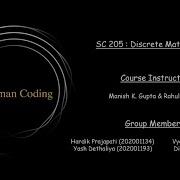 SC 205 Project Data Compression Using Huffman Coding DA IICT
