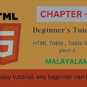 HTML Tutorial For Beginners CHAPTER 7 HTML Table Part1 MALAYALAM Html Just Eesy