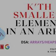 Kth Smallest Element In Array Java Data Structures Arrays