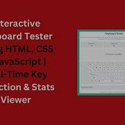 Interactive Keyboard Tester Using HTML CSS JavaScript Full Tutorial
