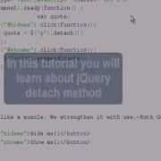 JQUERY Tutorial JQuery Detach Method