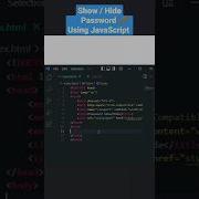 Show Hide Password Using JavaScript Javascript