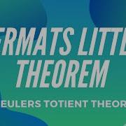 Fermat S Little Theorem And Euler S Totient Theorem Function