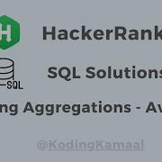 Revising Aggregations Averages HackerRank SQL Solution