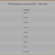 PHP Ajax CRUD с использованием OOPS выборка или получение данных MySQL