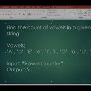 Java Program To Count The Number Of Vowels In A Given String