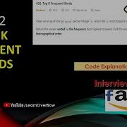 Top K Frequent Words LeetCode 692 Java Two Different Solution LearnOverflow