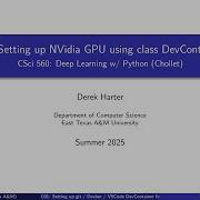 C03 Setting Up NVidia GPU Using Class DevContainers