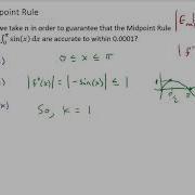 Midpoint Rule Error Bound Example 2