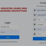 Login And Register With Secure Md5 Password Encryption Using PHP
