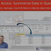 Microsoft Access Query Tutorial Group Total And Average Numeric Data In Queries