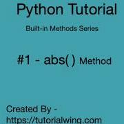 Python Abs Method With Examples