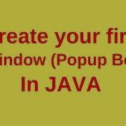 How To Create A Window Pop Up Box In Java