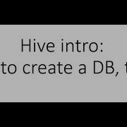 Hive Tutorial Hive Intro Create Database Create Table Insert Data Into Table