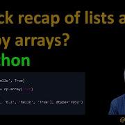 12 Python Recap Of Lists And Numpy Arrays