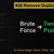 LeetCode 26 Remove Duplicates From Sorted Array In Java Two Pointers O N Must Know Trick