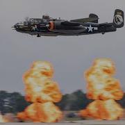 B 25 Mitchell Bomber SHOW ME Loud Low W Pyro Terre Haute Airshow 2024