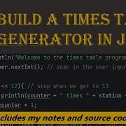 12 Build A Times Table Generator Multiplication Tables With While Loops Java Tutorial