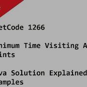 LeetCode 1266 Minimum Time Visiting All Points Java Solution Explained With Examples