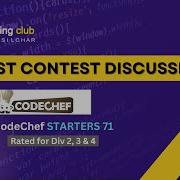 CodeChef Starters 71 Discussion