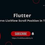 Flutter Preserve ListView Scroll Position In TabBar