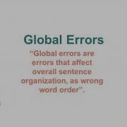 Local And Global Errors