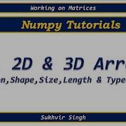 Numpy Tutorials Part 1 1D 2D And 3D Arrays