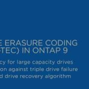 ONTAP 9 RAID Triple Erasure Coding RAID TEC