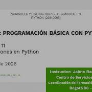 Curso De Programación Básica Con Python Clase 17 Abril 6 De 2026