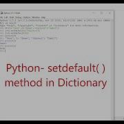 Python Setdefault Method In Dictionary