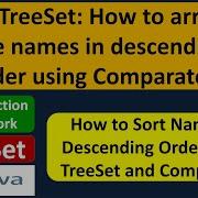 Java TreeSet How To Arrange The Names In Descending Order Using Comparator
