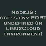 NodeJS Process Env PORT Is Undefined In LinuxCloud Environment