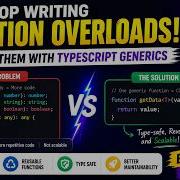 11 Stop Writing Function Overloads Solve Them With TypeScript Generics Typescript Javascript