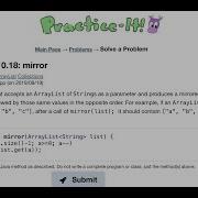 Java Practice It Exercise 10 18 Mirror ArrayList Collections Array List