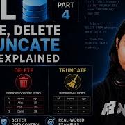 SQL DROP Vs DELETE Vs TRUNCATE ALTER UPDATE Explained Part 4 Sql