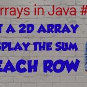 2D Arrays In Java 3 Input A 2D Array Display The Sum Of Each Row Of That Array Java Programm