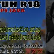 Jntuh R18 Oops Java Programming Unit3 Thread Synchronization Using Synchronized Method And Block