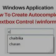 Autocomplete Textbox C 4 6 Windows Forms From Database