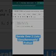 Iterate Over 2 Lists SIMULTANEOUSLY Python EASY SOLUTION Shorts Python Programming Coding